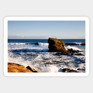 Rough Sea at Charlies Garden, Seaton Sluice Sticker